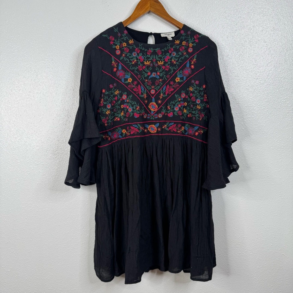 Umgee Floral Embroidered Mini Dress Size Small